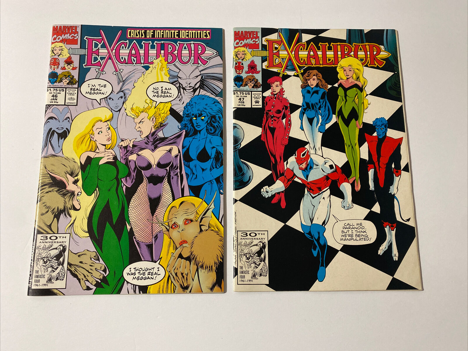EXCALIBUR #46 #47 Lot Marvel Comics 1992 First Appearance Of CERISE X-men