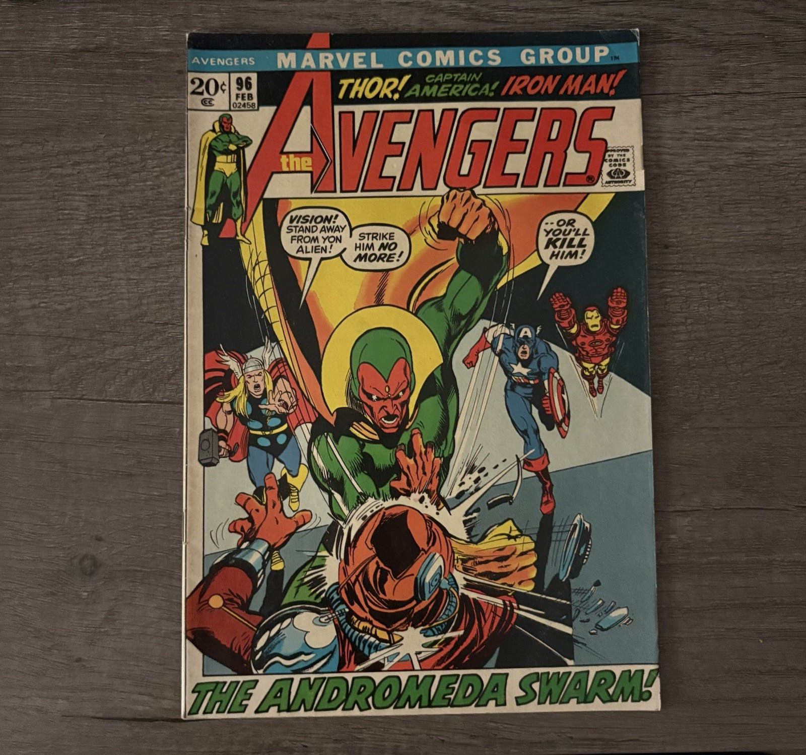 Marvel Comics The Avengers #96 (1972) The Andromeda Swarm Thor Iron Man