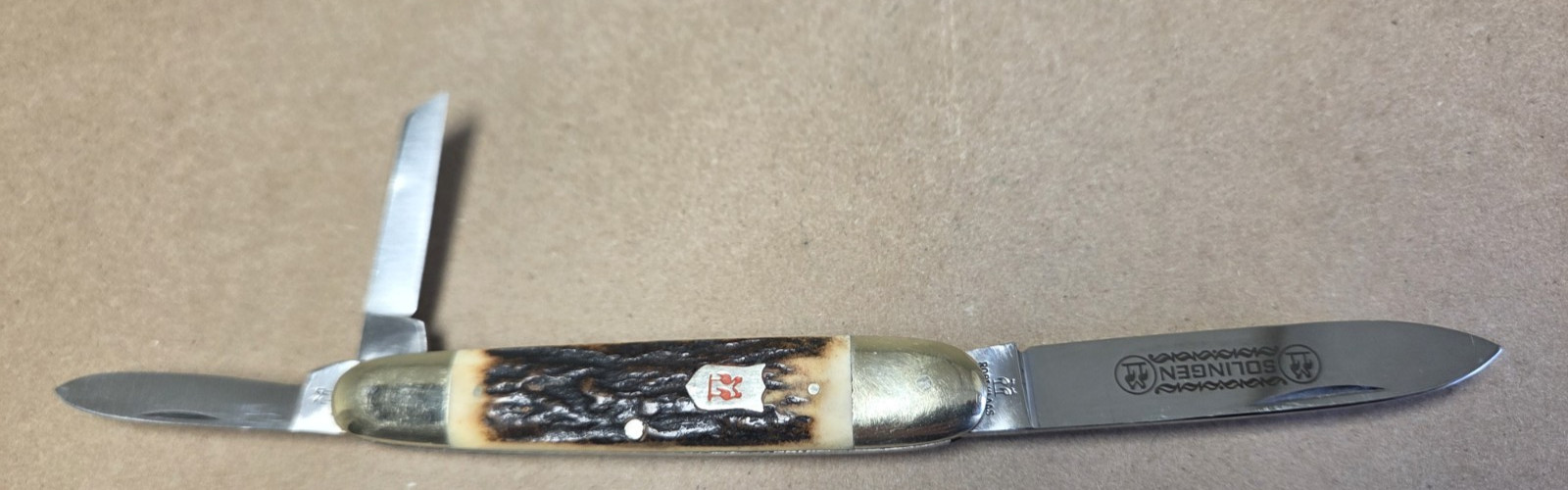 Robert Klaas Kissing Crane Stag Handle Fluted Bolsters 3135XXIV Stag Whittler EX