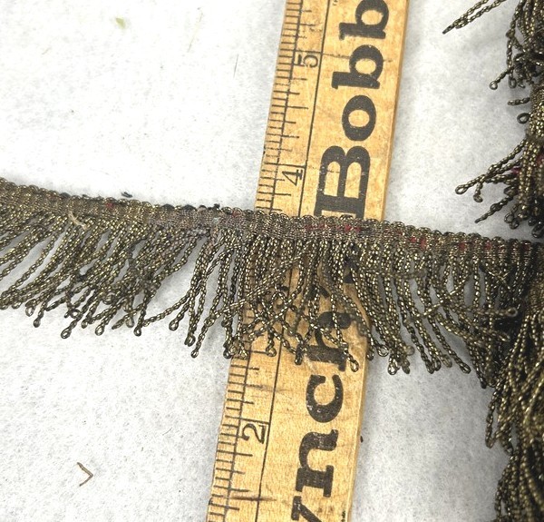 antique fringe trim metal bullion gold braid  sewing Victorian yds  old 1800