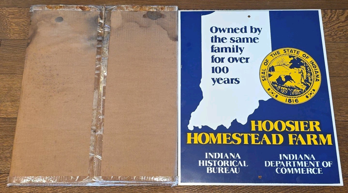 VTG Hoosier Indiana Homestead 100 Year Family Farm Metal Sign 24x20 Agriculture