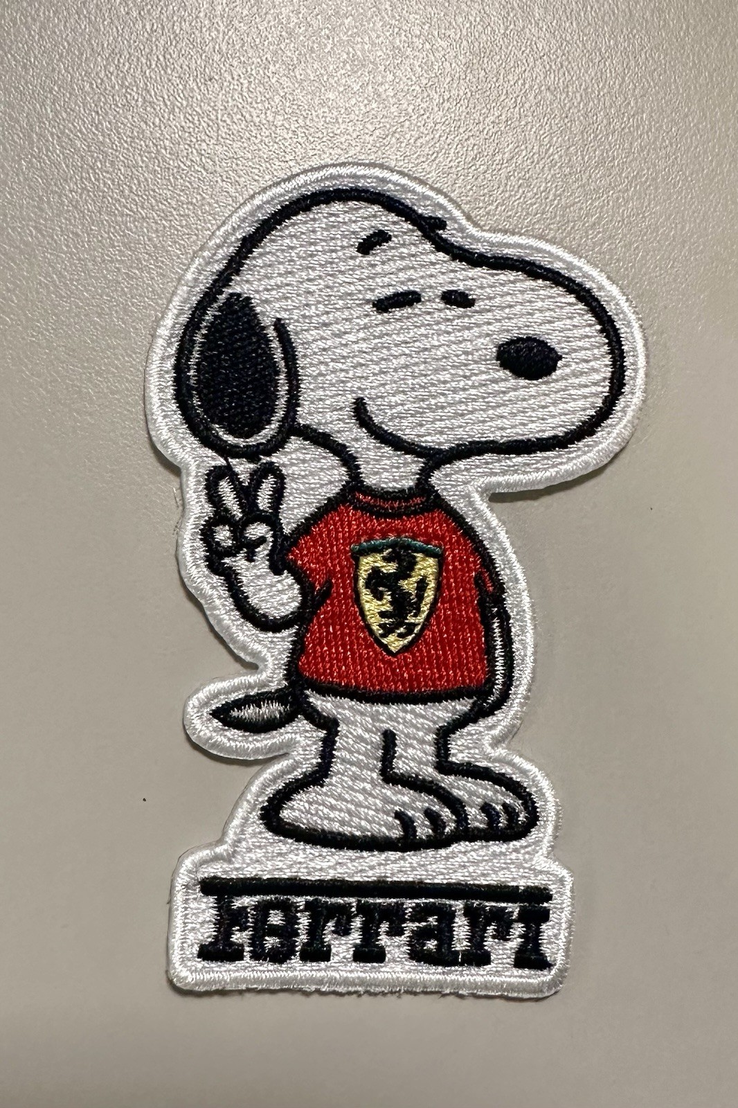 Ferrari Snoopy Peace Sign Embroidered Patch 3.5\