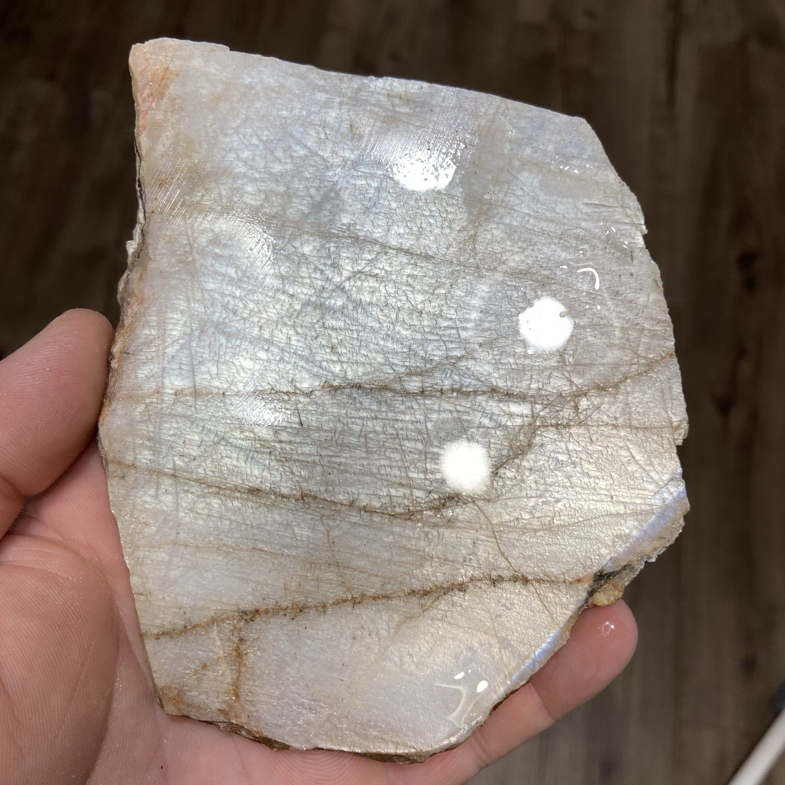 Rare Peristerite Flashy Rough Slab Canadian Old Stock 5.50 Oz