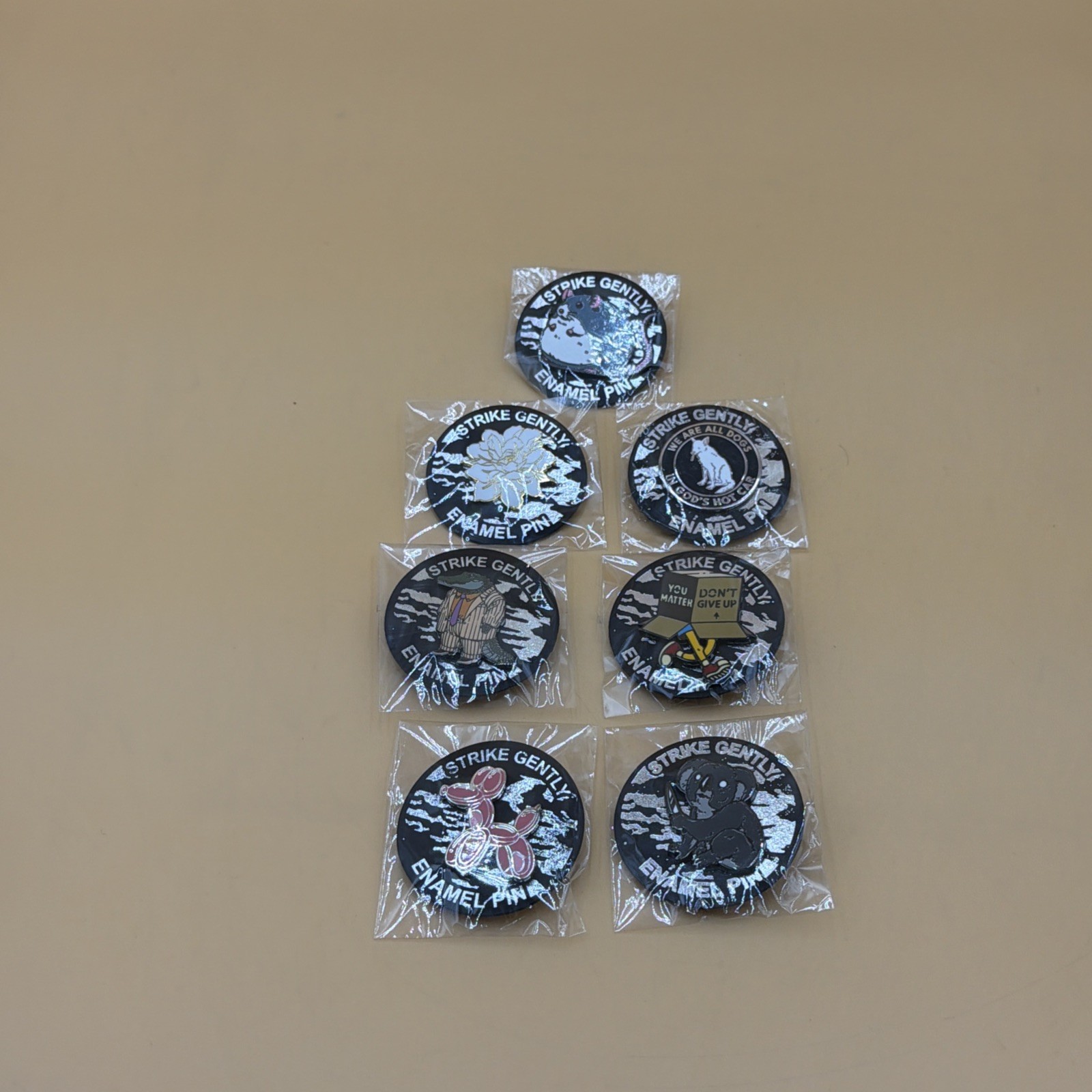Strike Gently Co Pin Lot Of 7 Brand New