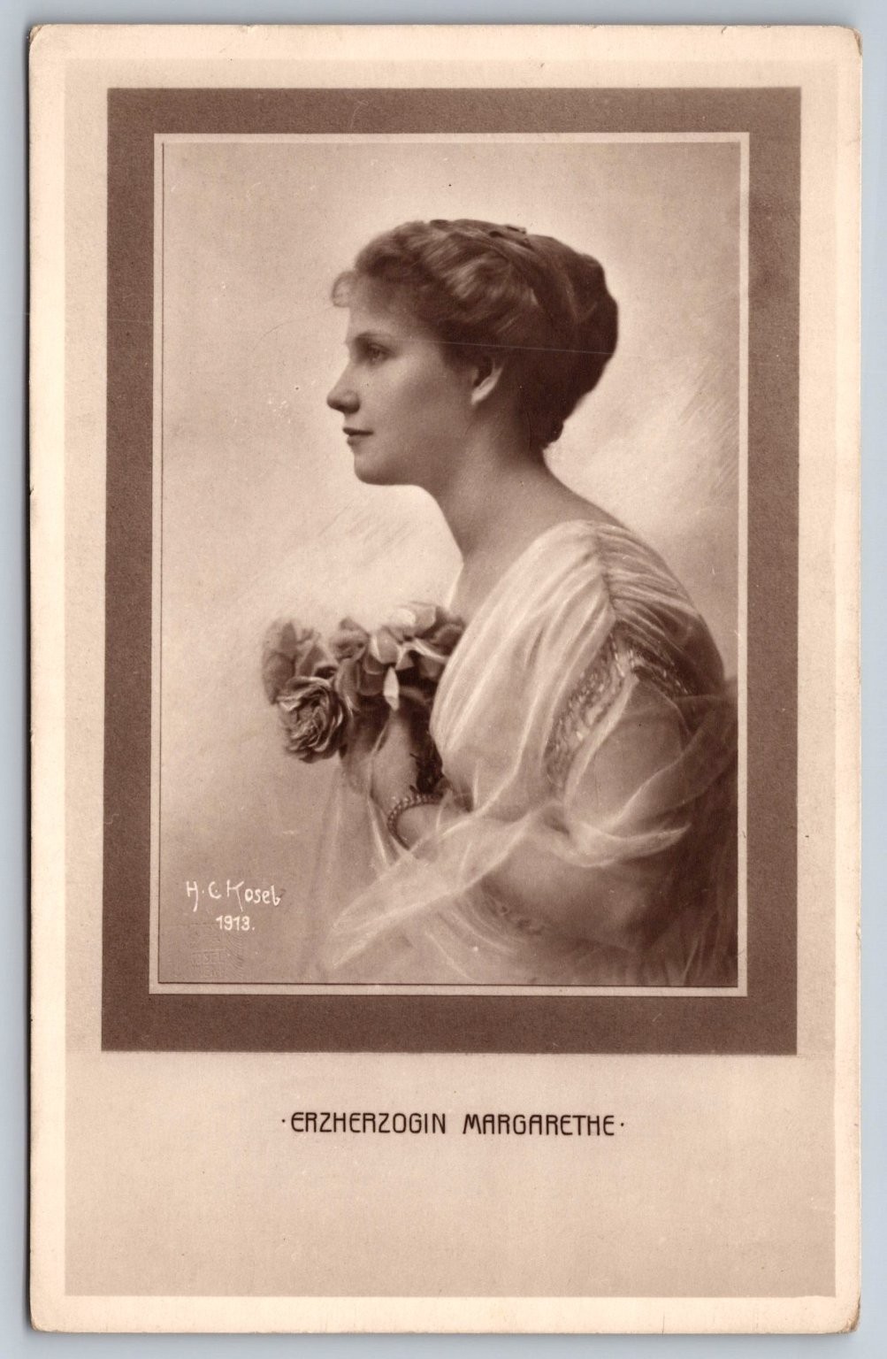 1913 RPPC Archduchess Margarethe Austria Portrait H. C. Kosel Postcard 1913 RPPC Archduchess Margarethe Austria Portrait H. C. Kosel Postcard