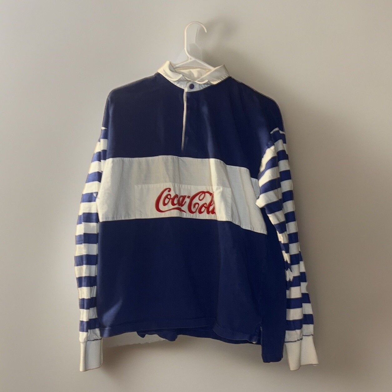 Vintage 1980s Coca-Cola Rugby Shirt Size M/L