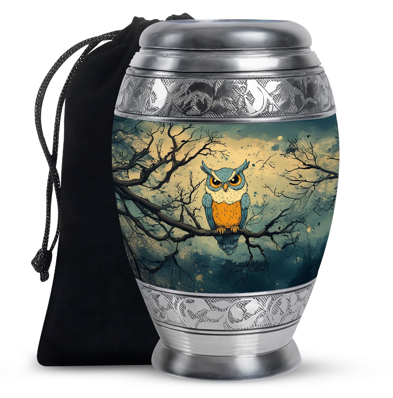 Majestic Owl Burial Urns for Human Ashes Adult Mother, Decorative Urn (10 Inch)