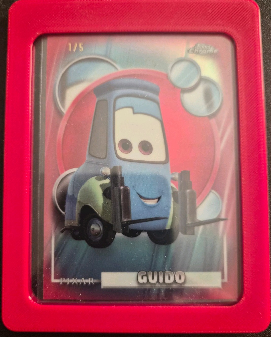 2026 Topps Chrome Disney Pixar Cars  Guido #23  True Red Parallel Numbered 2/5