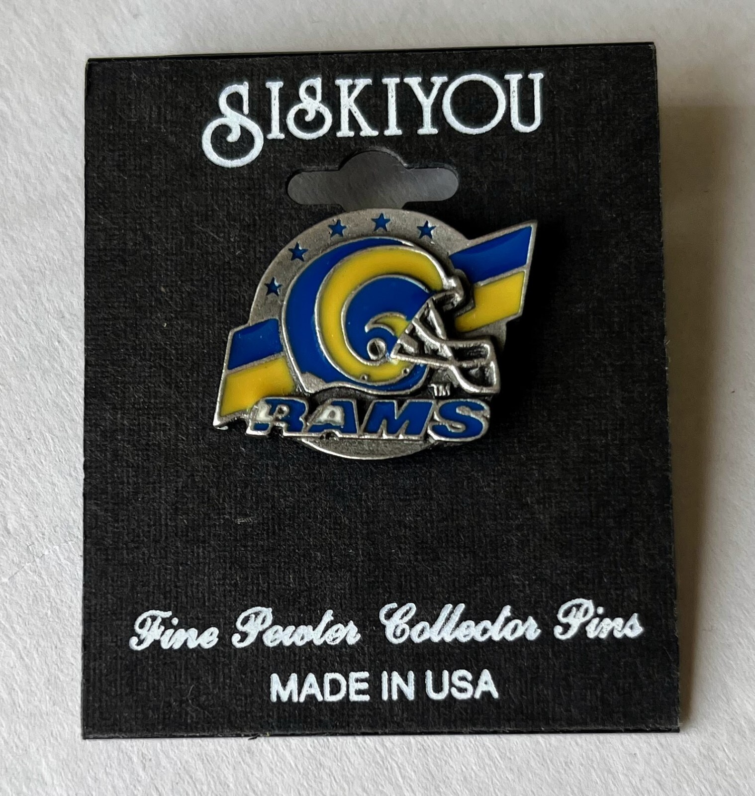 LOS ANGELES RAMS - Fine Pewter Siskiyou NFL Football Lapel Pin Tac NEW With Tags