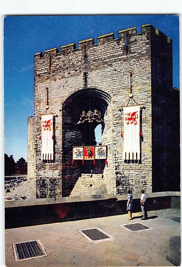 Postcard Caernarfon Castle in North Wales