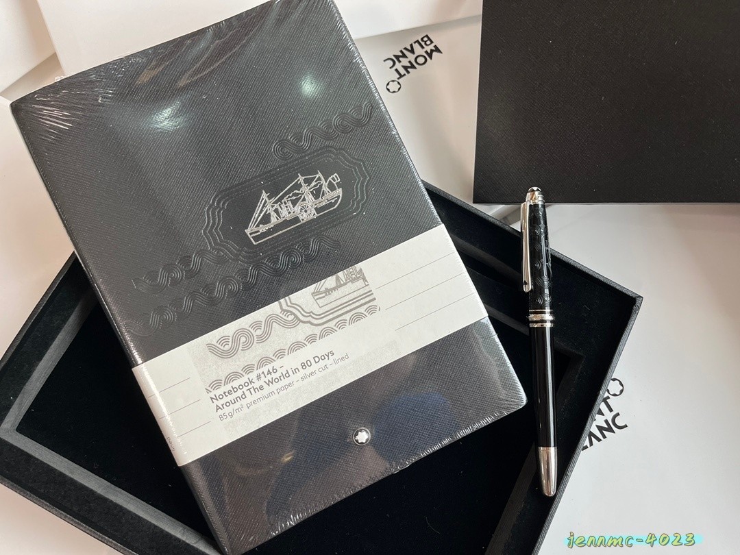 Montblanc Meisterstück Around the World in 80 Days Notebook + Rollerball Pen Set