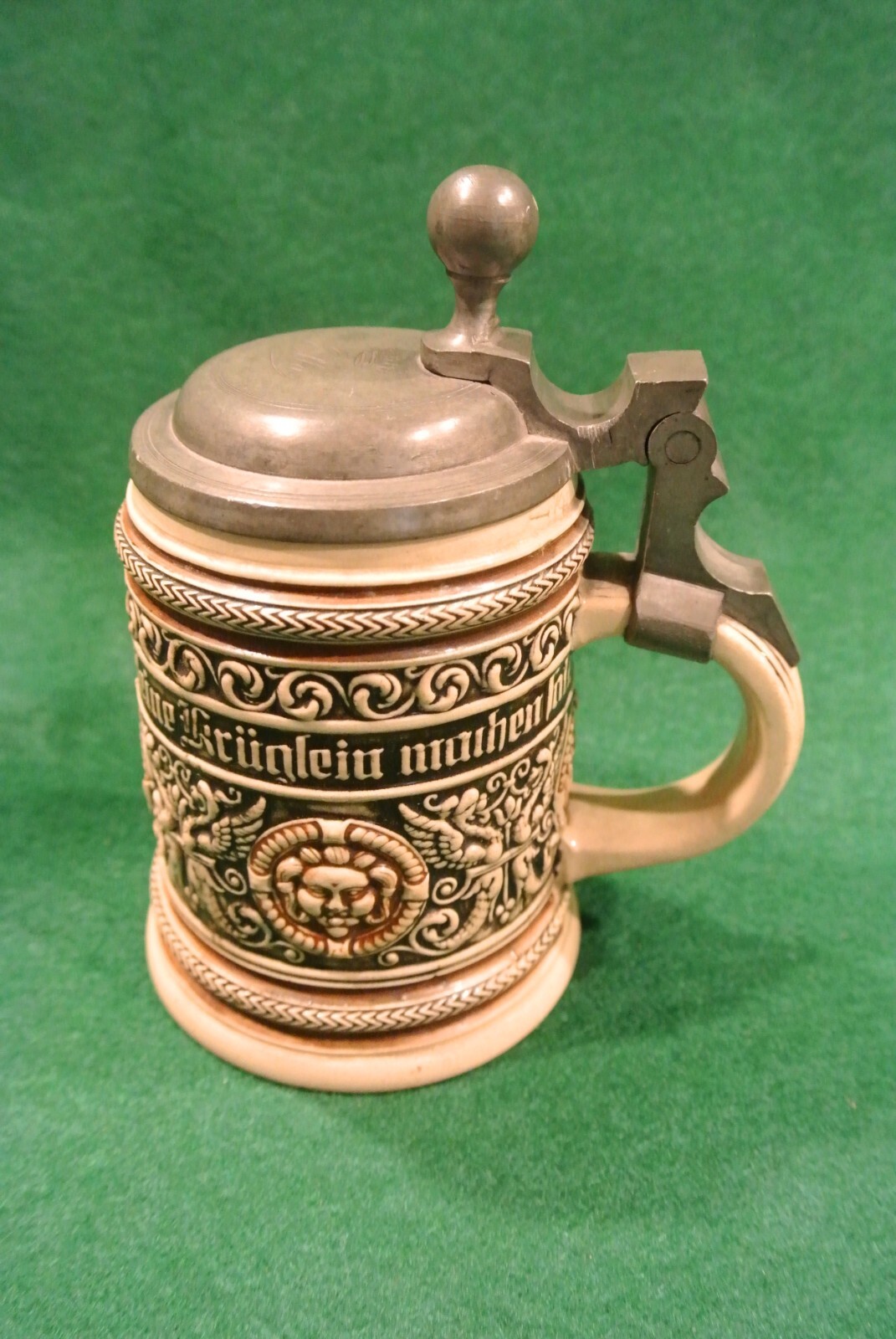 Antique German Stein with pewter lid, Marzi & Remy