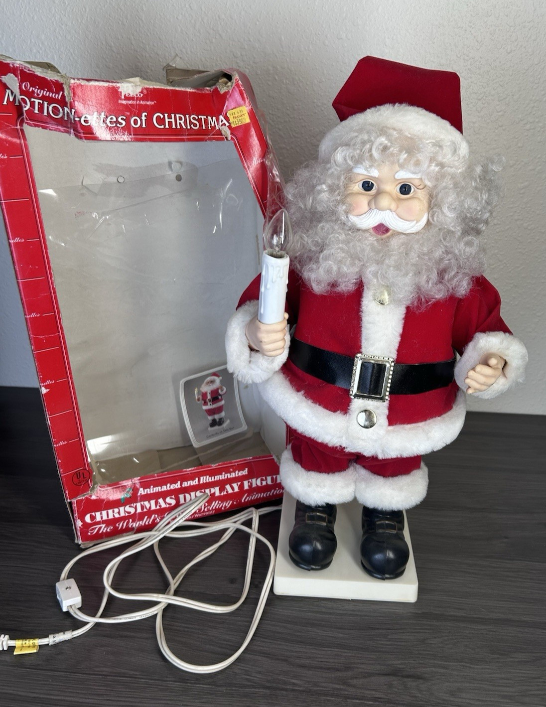 Vintage Telco Motion-ettes Animated Illuminated Santa Claus Christmas Figure Box