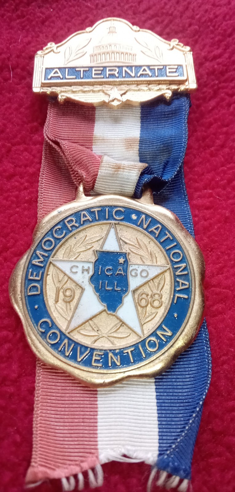 1968 Democratic National Convention ALTERNATE Badge Pennsylvania Provenance
