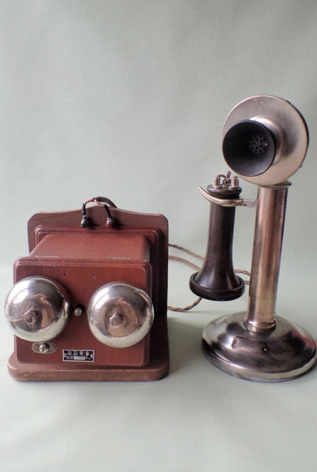 1925 OKI Electric Antique Telephone Japan Taisho Era Common Battery Bell Box