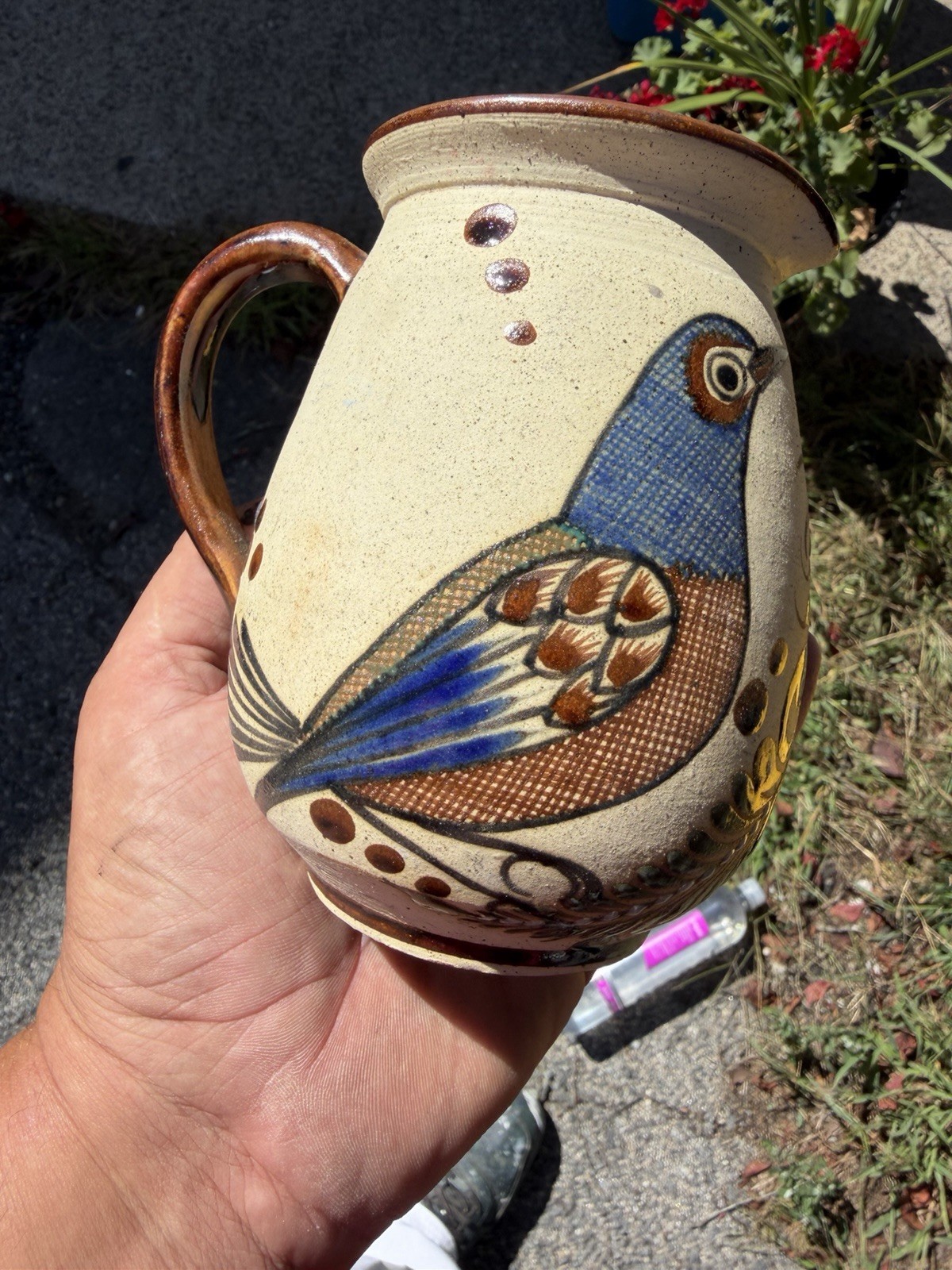 Vintage Hand painted Mexican Pitcher