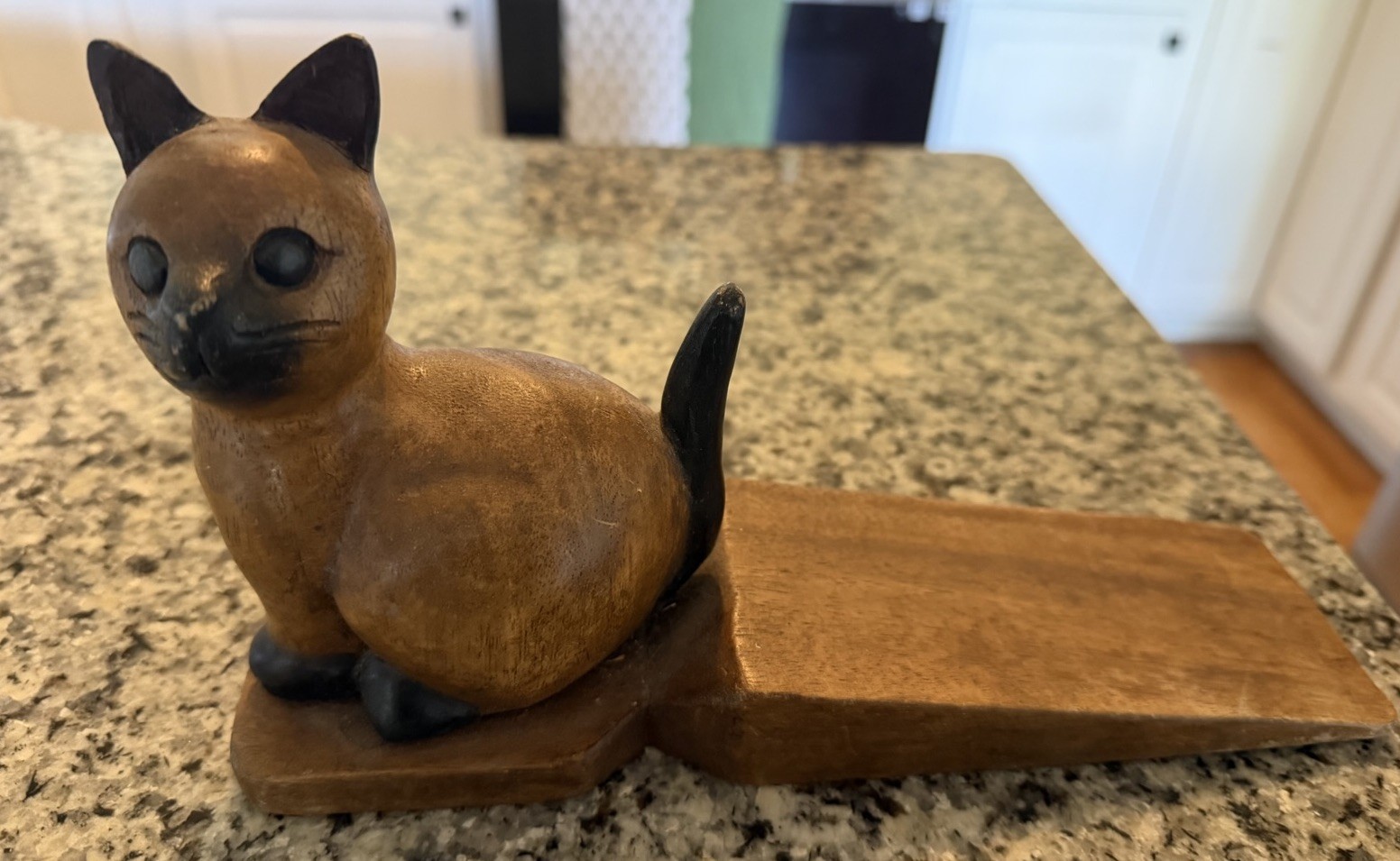 Vtg. Hand carved Wooden Cat Door Stop Vtg. Hand carved Wooden Cat Door Stop