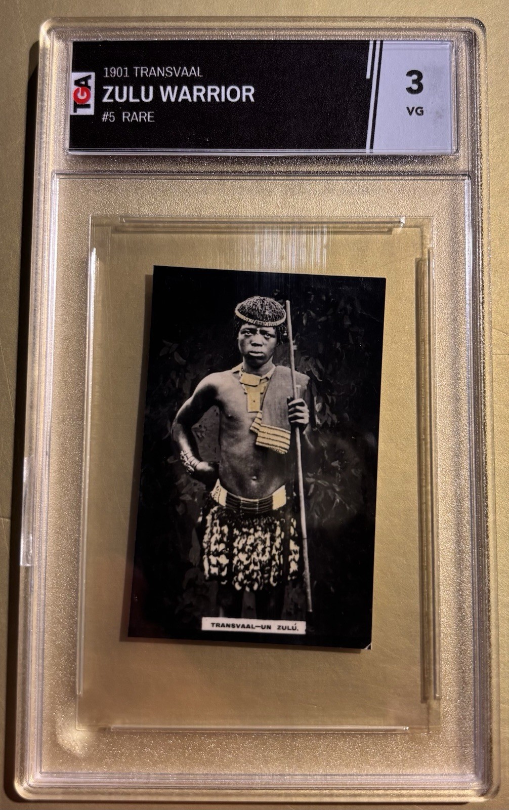 c. 1915 Susini Alrededor del Mundo #5 Transvaal Zulu Warrior Spanish Tobacco TGA