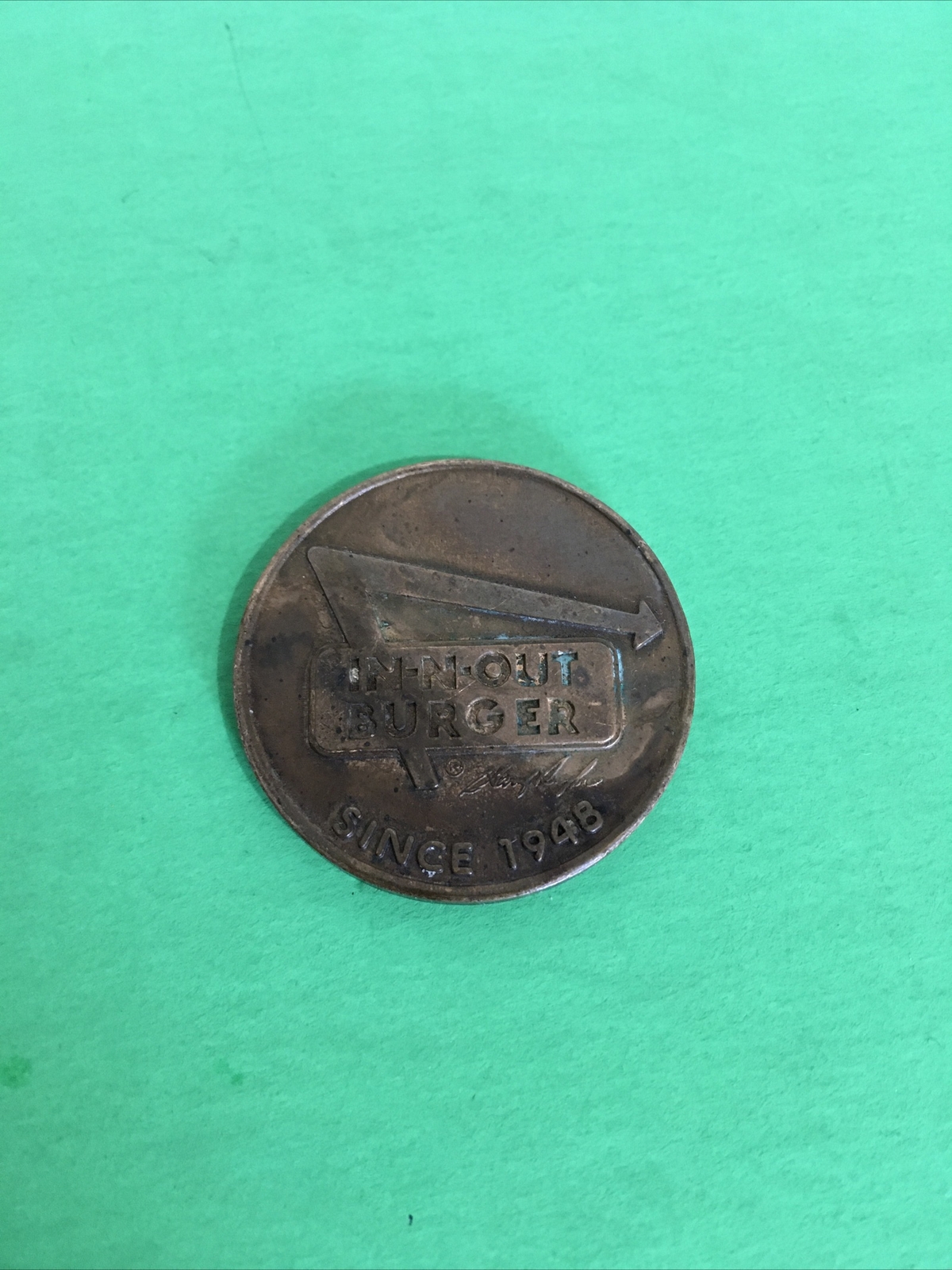 Vintage In N Out Burger Free Good For One Burger Coin Collectible