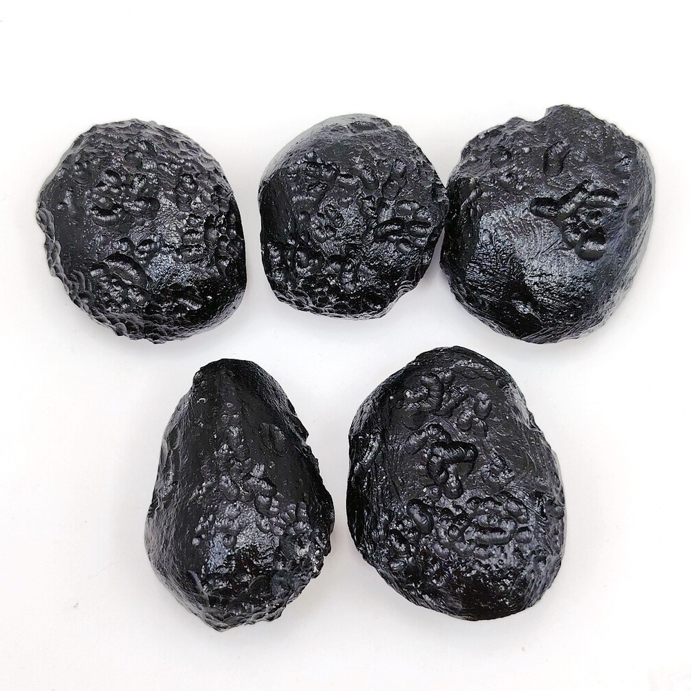 5pc Indochinite Tektite Lot 177g Raw Impact Glass Meteorite Specimens Thailand