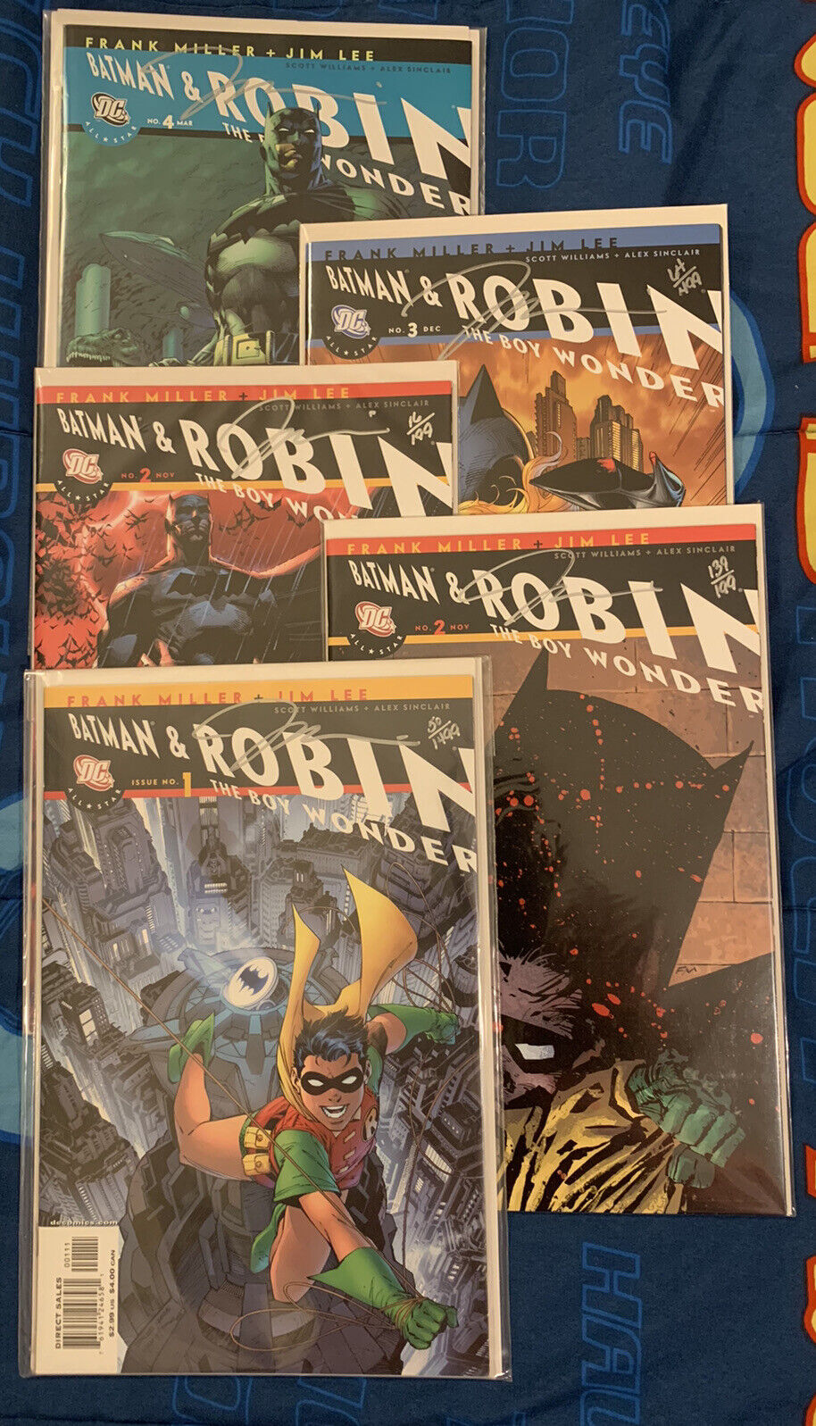 All Star Batman and Robin 5 Book Lot Dynamic Forces Signed w/COA #1 2 3 4