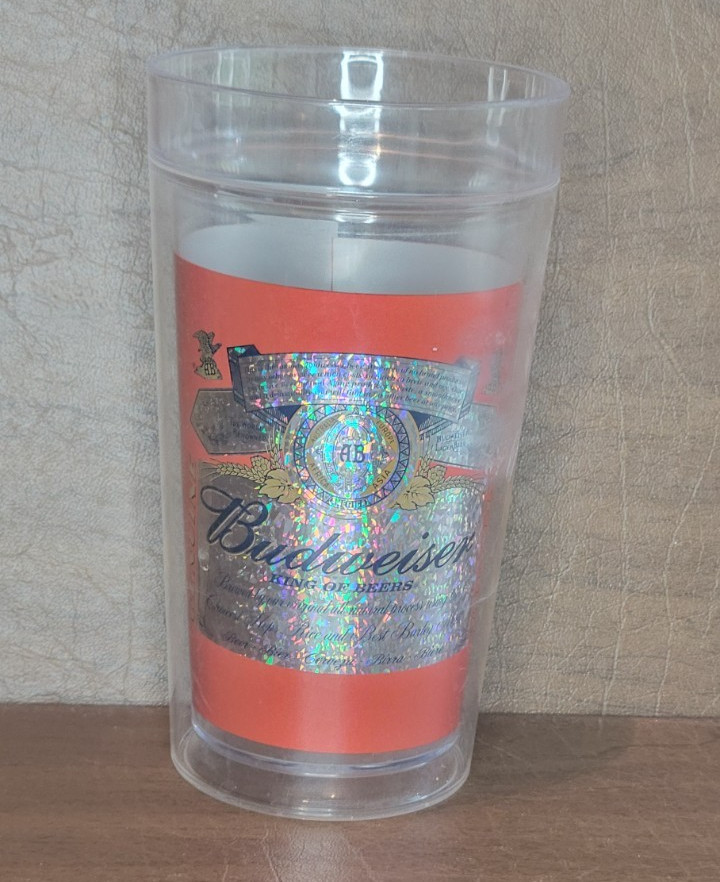 Vintage Budweiser Plastic Cup Retro Barware