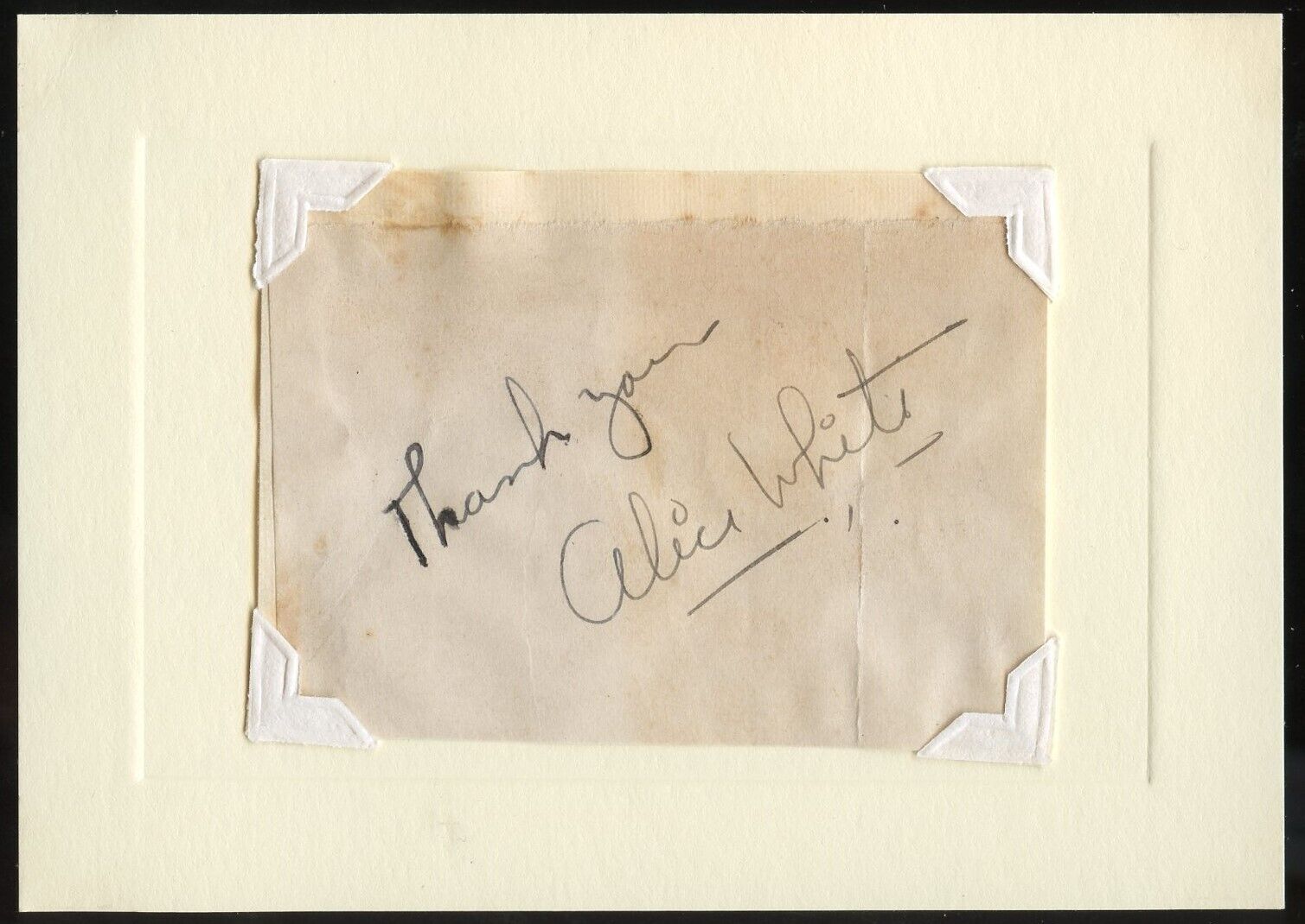 Alice White d1983 signed autograph auto 3x5 Cut American Film Actress