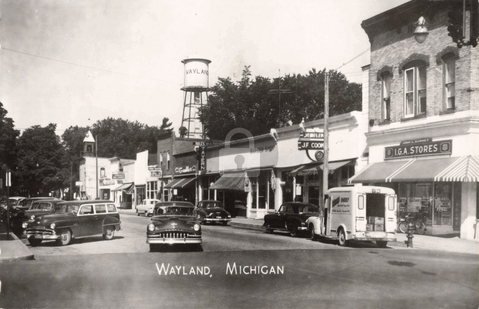 Street View Wayland MI Michigan 1953 RPPC Photo Postcard COPY Street View Wayland MI Michigan 1953 RPPC Photo Postcard COPY