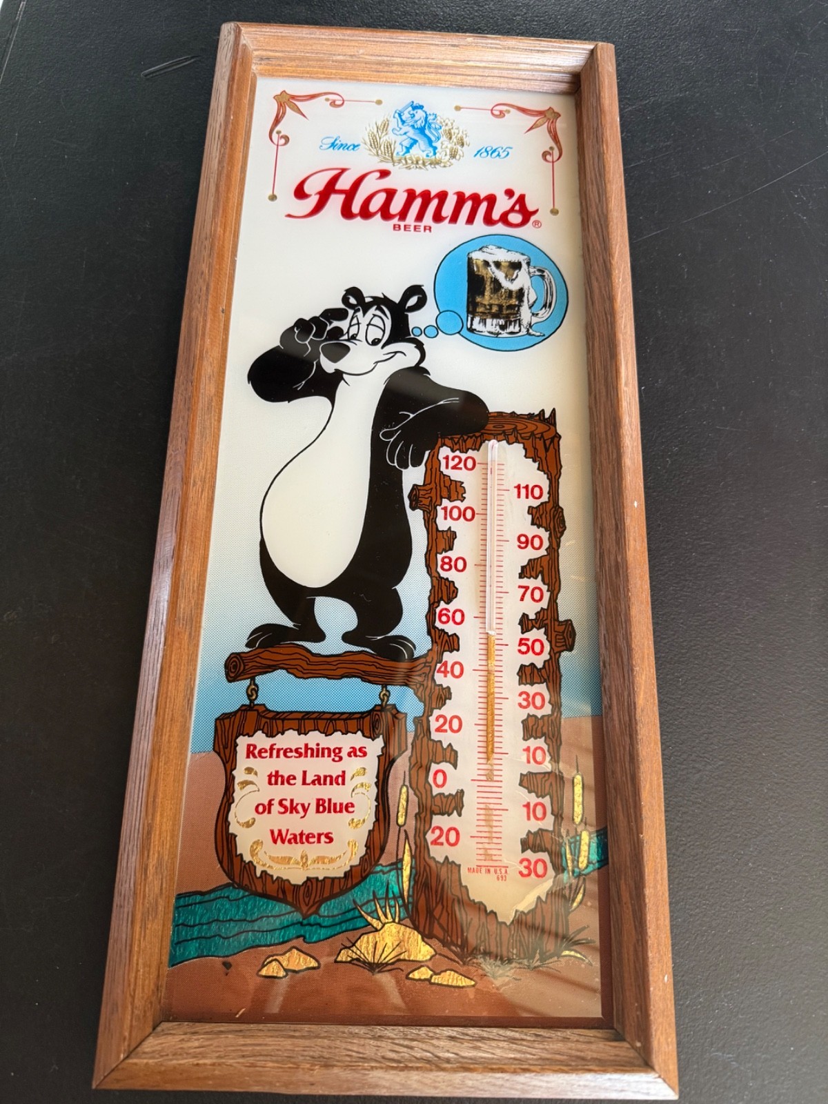 Rare hamm's beer thermometer sign