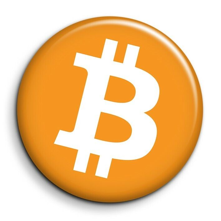 BTC Bitcoin Badge 38mm Button Pin