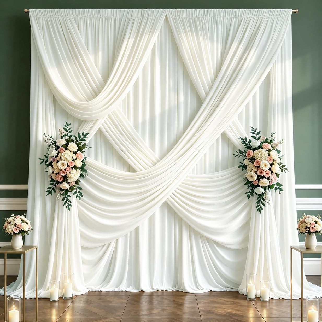 10x10FT Ivory Backdrop Curtains for Weddings, Parties, Photo Booths 10x10FT Ivory Backdrop Curtains for Weddings, Parties, Photo Booths