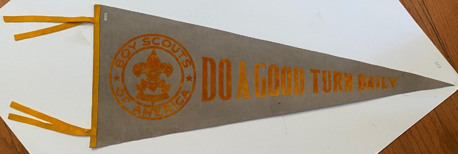 Rare Vintage Boy Scouts BSA Cotton Pennant 1940\'s Do A Good Turn Daily 30\ Rare Vintage Boy Scouts BSA Cotton Pennant 1940\'s Do A Good Turn Daily 30\