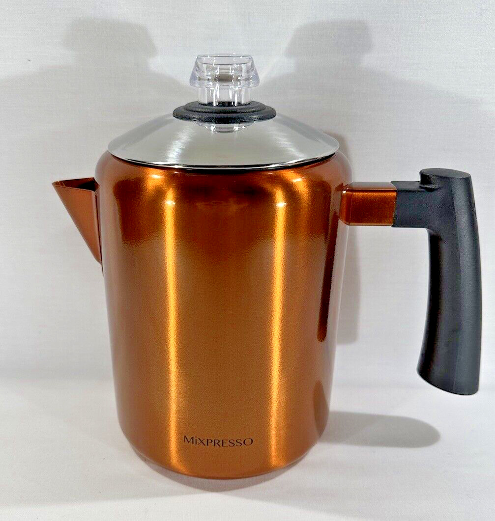 Mixpresso Stainless Steel Stovetop Coffee Percolator, Percolator Copper 