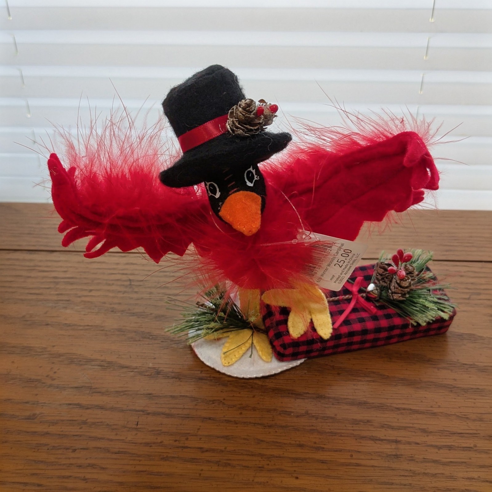 Annalee Mobilitee Red Christmas Cardinal Bird 6 Inch Figurine with Tag Vintage
