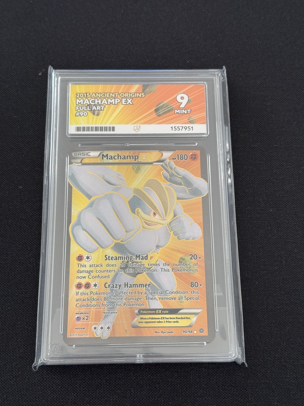 Pokémon TCG Machamp EX Full Art Holo Card Ancient Origins 90/98 Ace 9