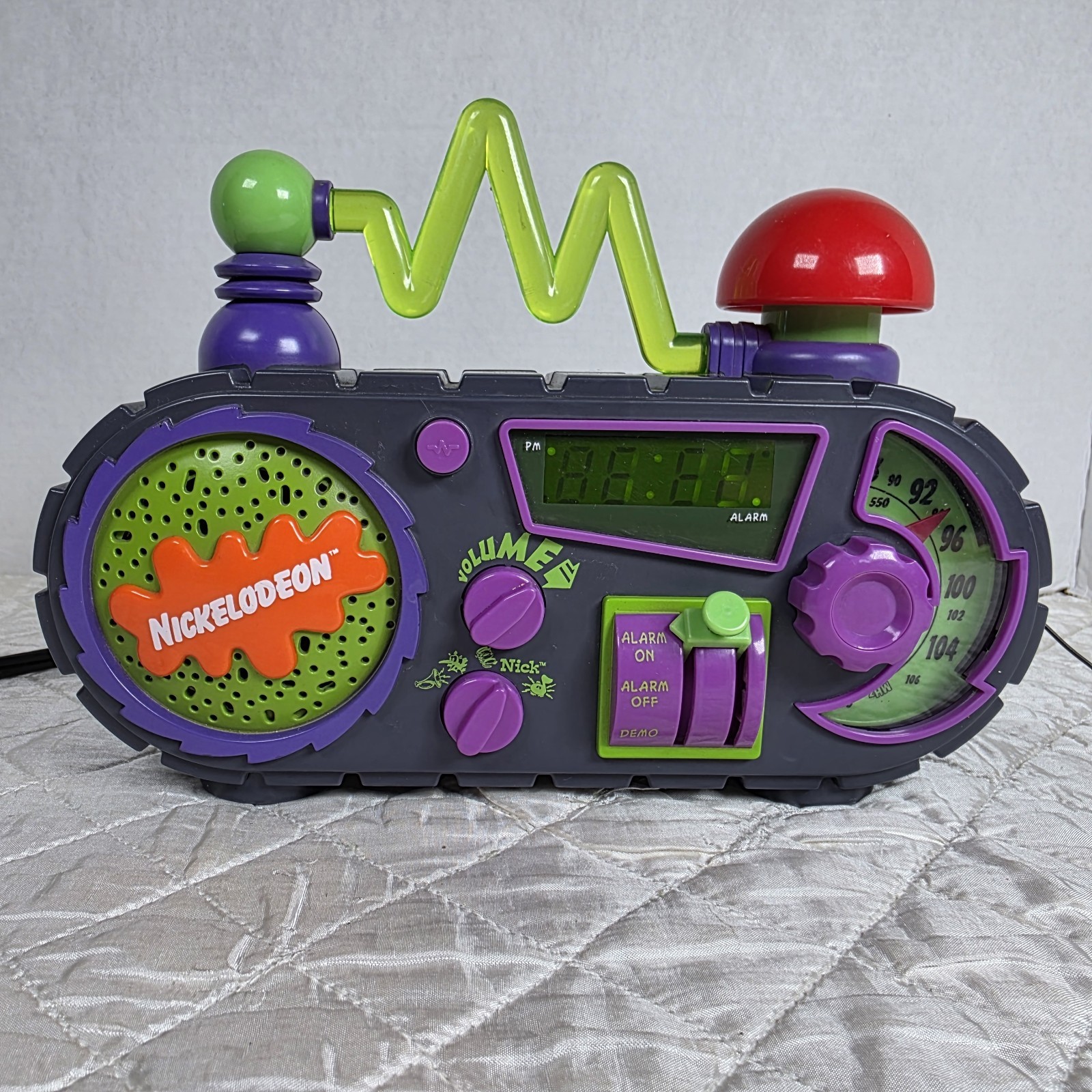 Vintage Nickelodeon 1995 Time Blaster Rise & Slime AlarmClock Radio Tested Works