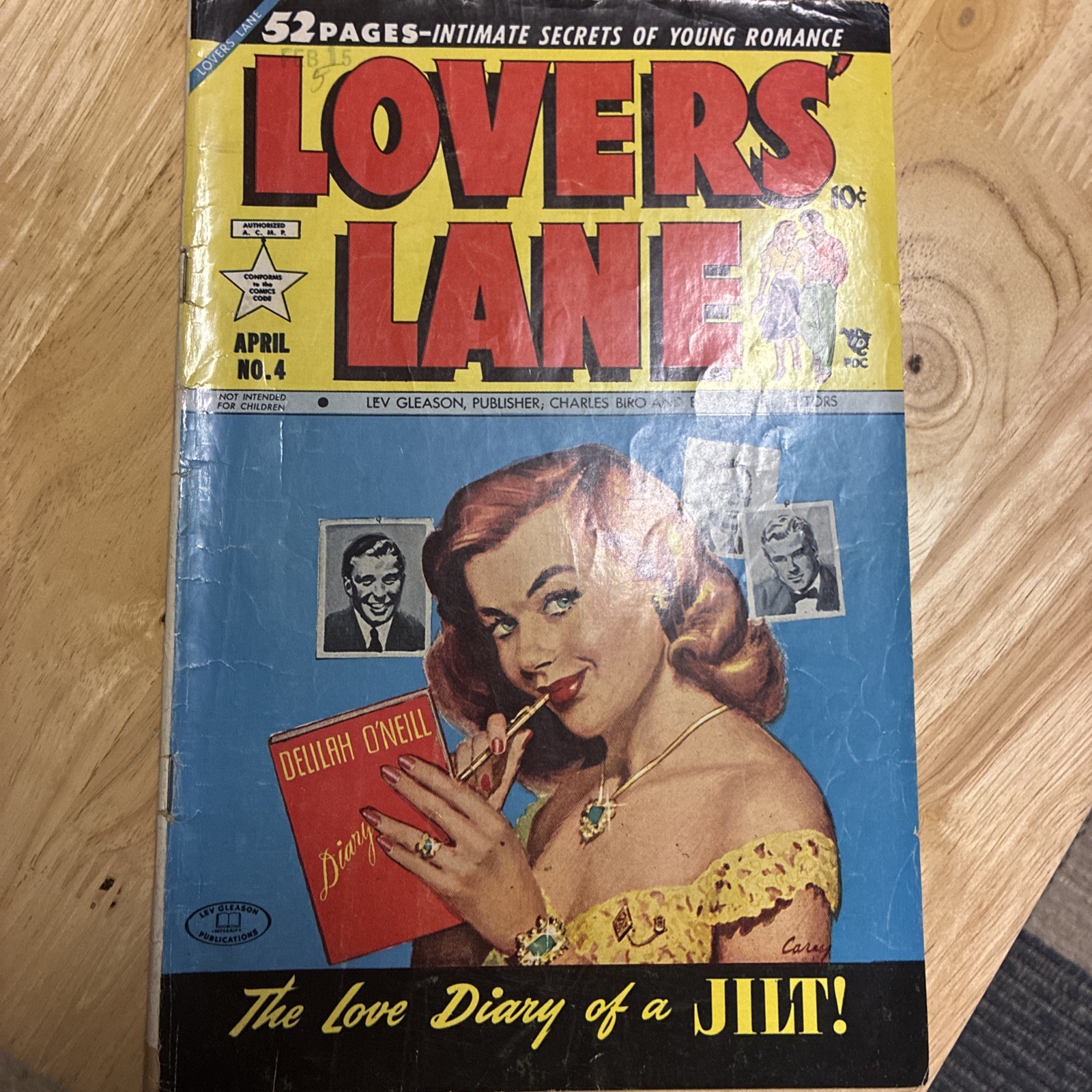 Lovers' Lane #4 - Painted Cover by Carey Lev Gleason 1950 Cover Gloss Amazing Lovers' Lane #4 - Painted Cover by Carey Lev Gleason 1950 Cover Gloss Amazing