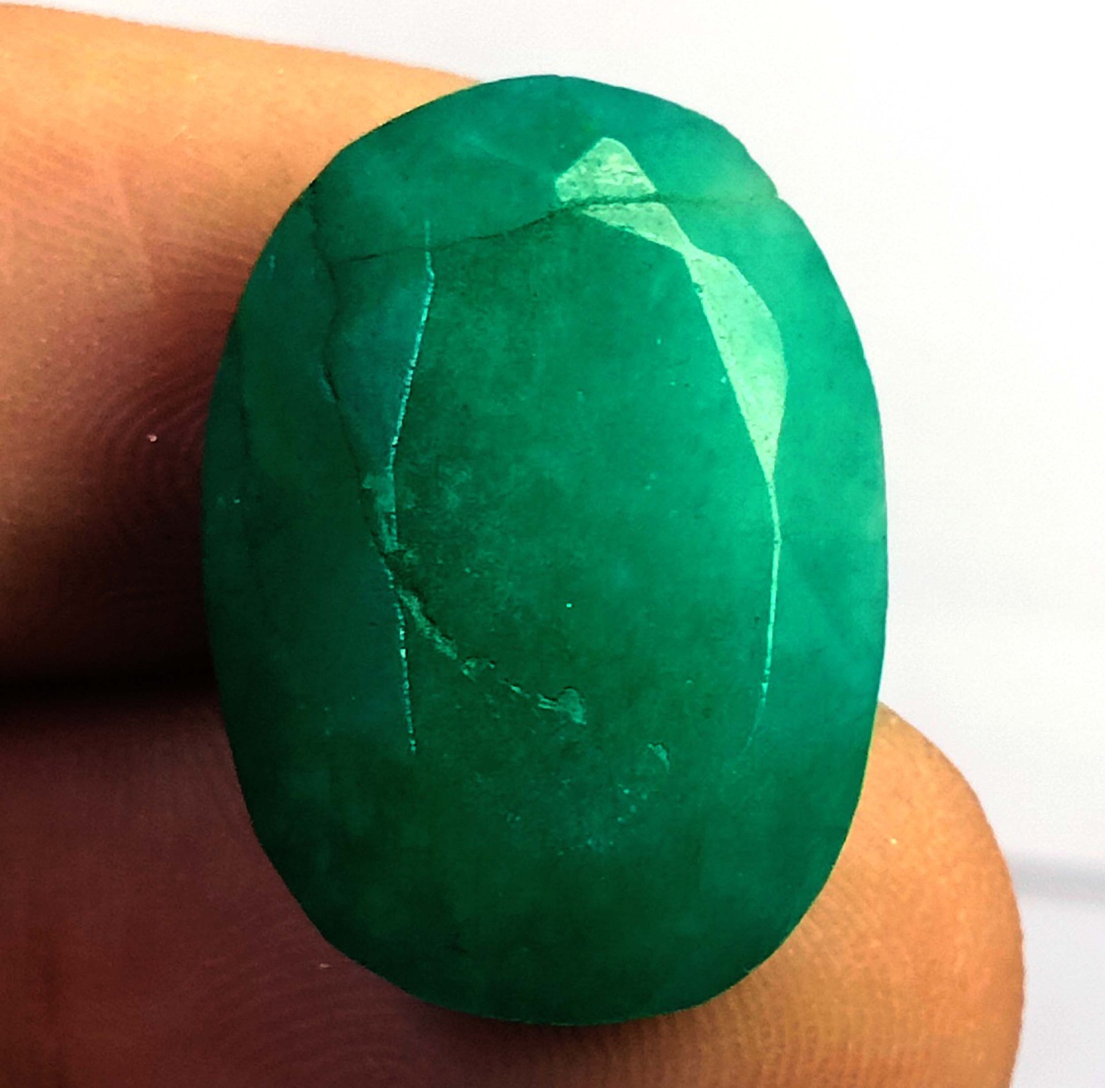 21.16 Ct Natural Colombian Green Emerald-Oval Cut Opaque IGL Loose Gemstone 26NC