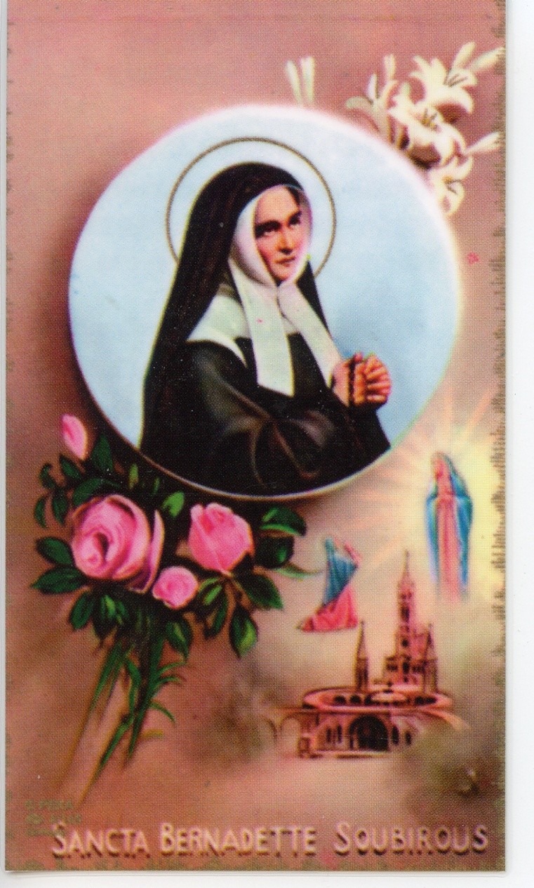 ST. BERNADETTE - Laminated  Holy Cards.  QUANTITY 25 CARDS