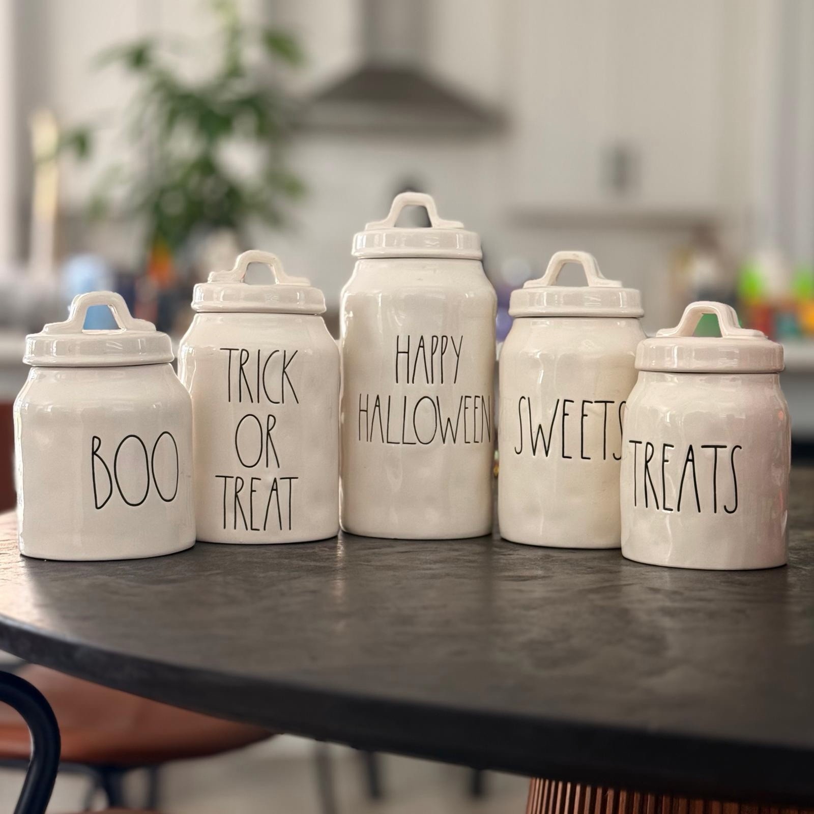 Rae Dunn Halloween canister set. OG 2017/ M stamped