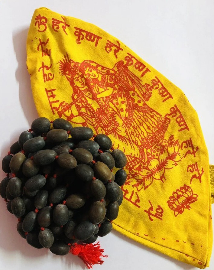 Gomukh+ KAMAL GATTA  Lotus Seed Mala ROSARY 108 Bead 68 inch Prayer Beads F/S