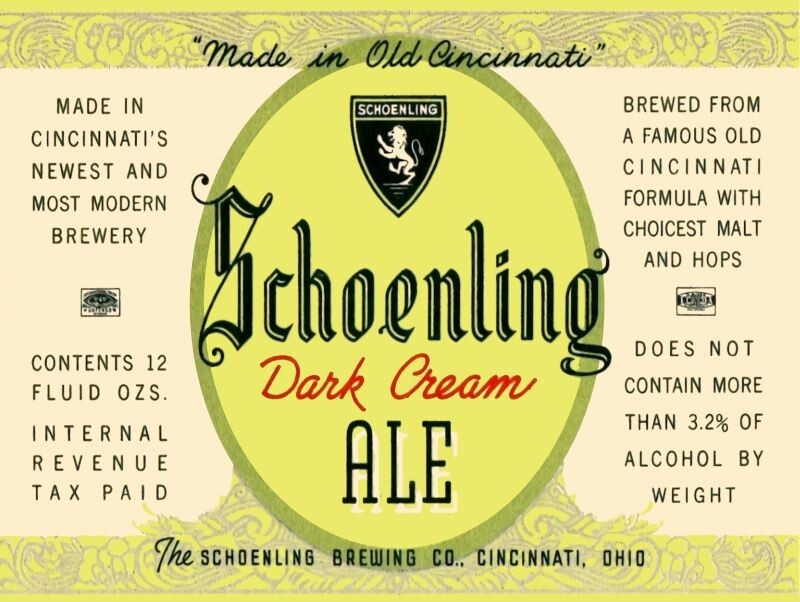 Schoenling Dark Cream Ale of Cincinnati, OhiO NEW Sign 18x24\