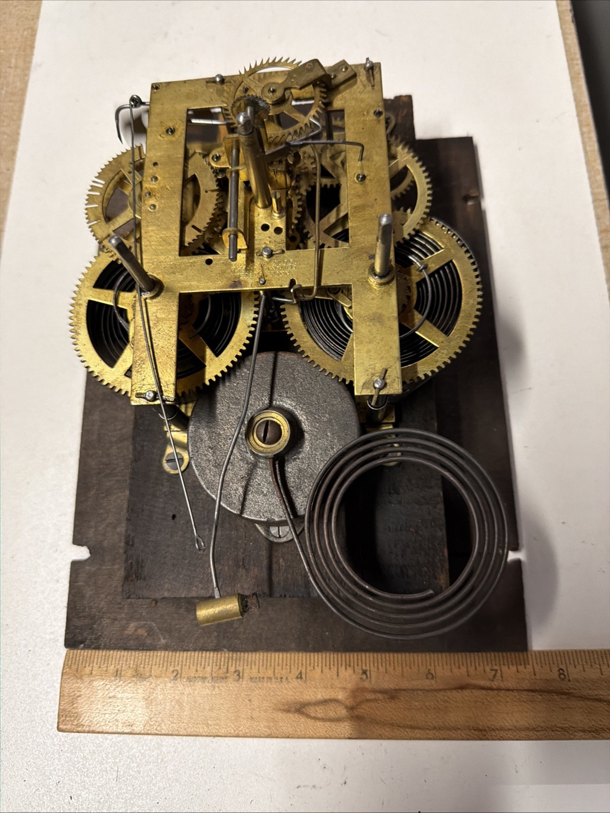 Antique Vintage 1885 Ingraham Wizard Mission Winding Clock Movement PARTS REPAIR