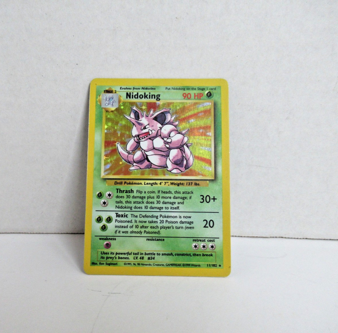 1999 Pokemon Unlimited #11/102 Nidoking Holo