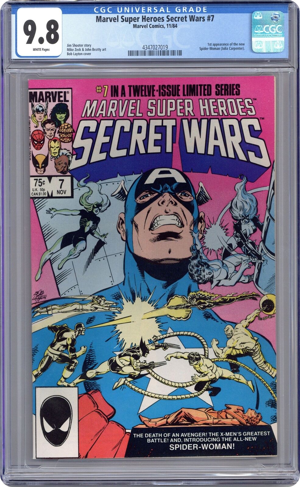 Marvel Super Heroes Secret Wars #7D CGC 9.8 1984 4347027019 1st Spider-Woman II