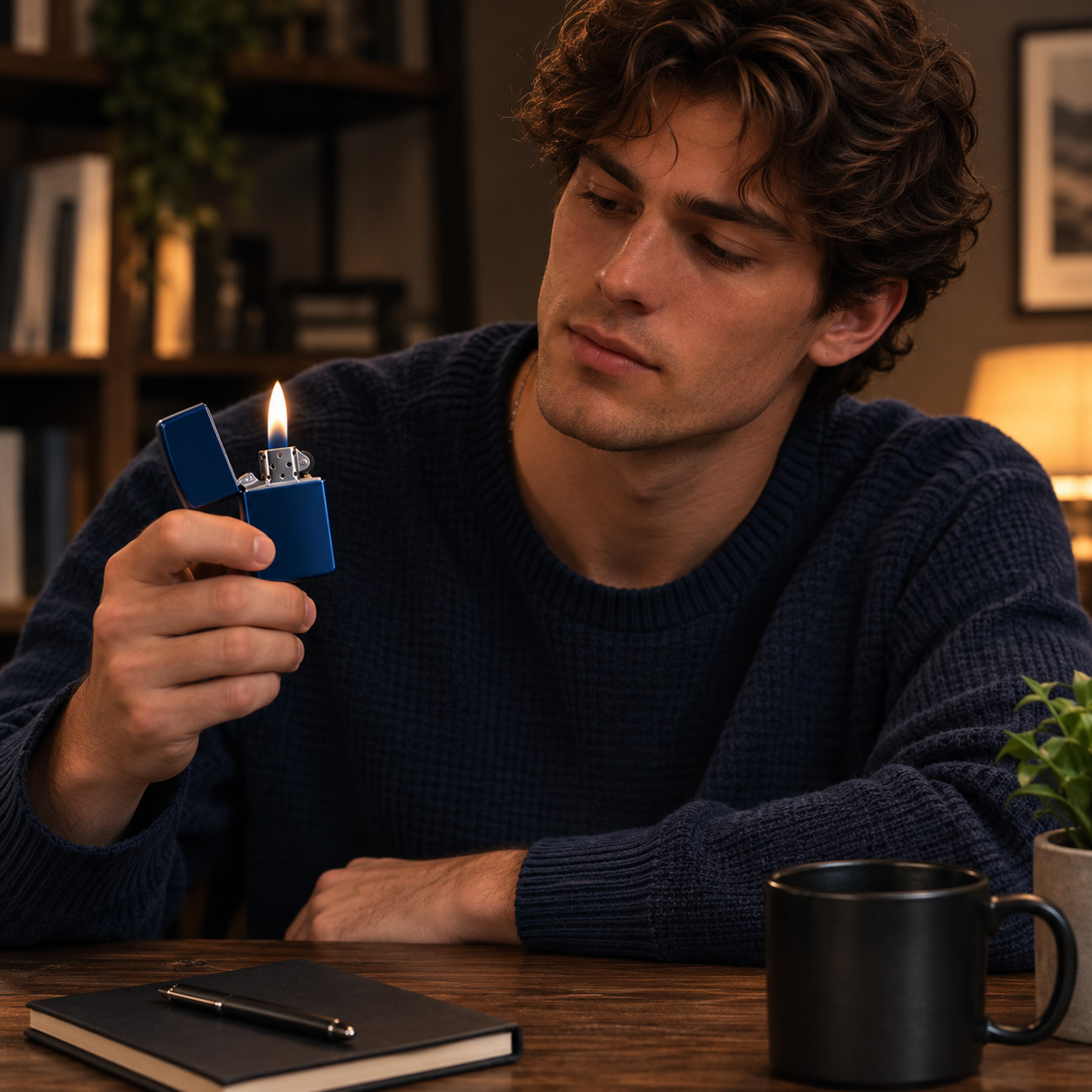 Zippo Lighter – Classic Navy Blue Matte Zippo Lighter – Classic Navy Blue Matte