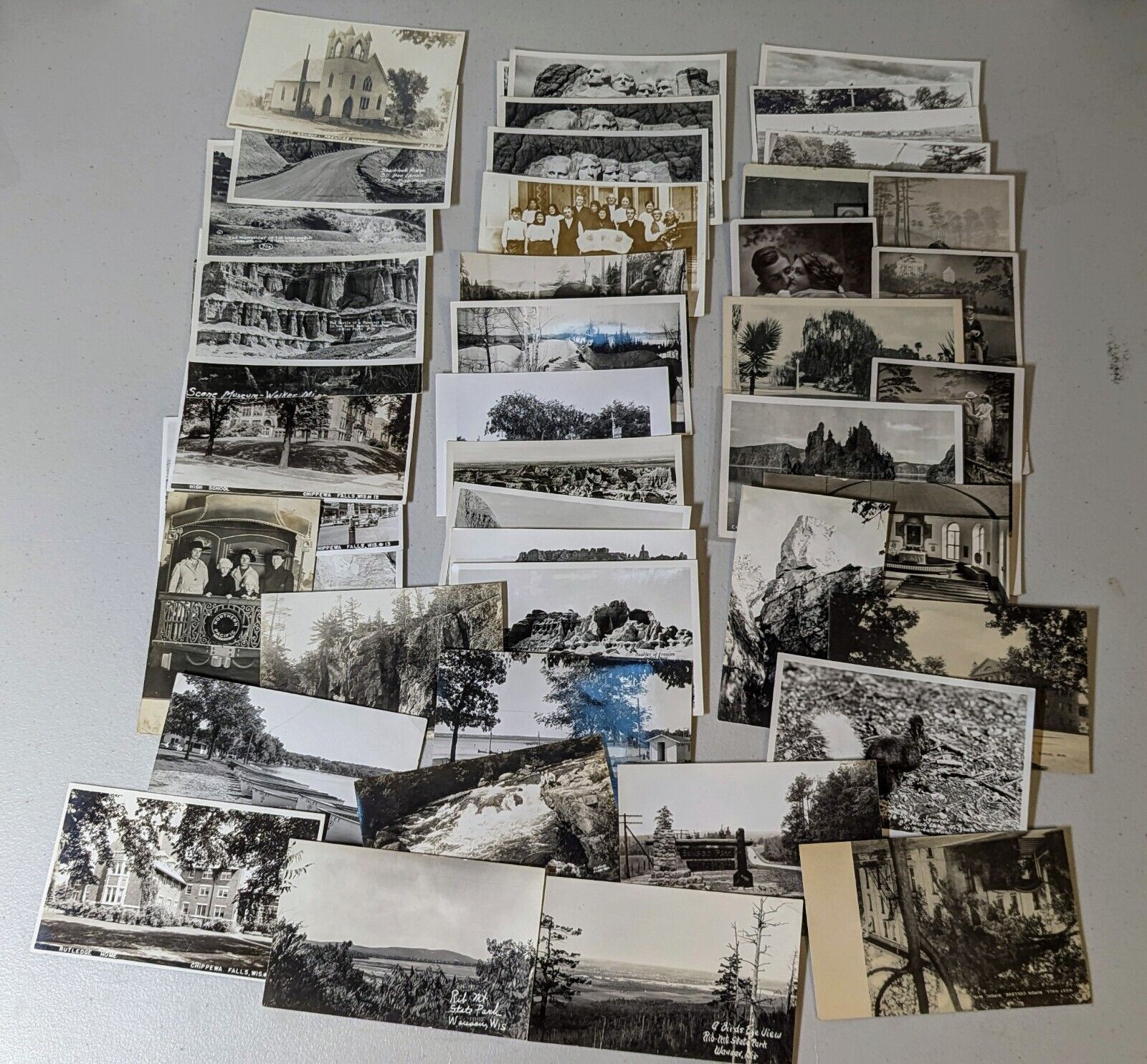 Lot of 45 Vintage Black & White Postcards/Photo Postcards - United States