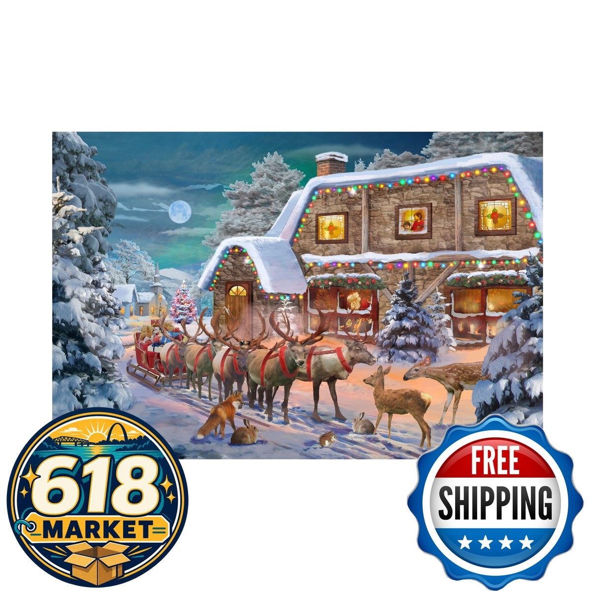 Trademark Fine Art GL Studio Christmas Magic Canvas Wall Art GRL00471-C1624GG