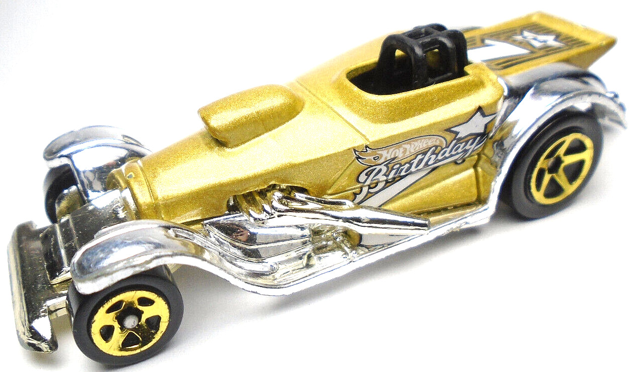 1997 HOT WHEELS SUPER COMP DRAGSTER #1 BIRTHDAY GOLD 1:64 DIECAST 3.5\