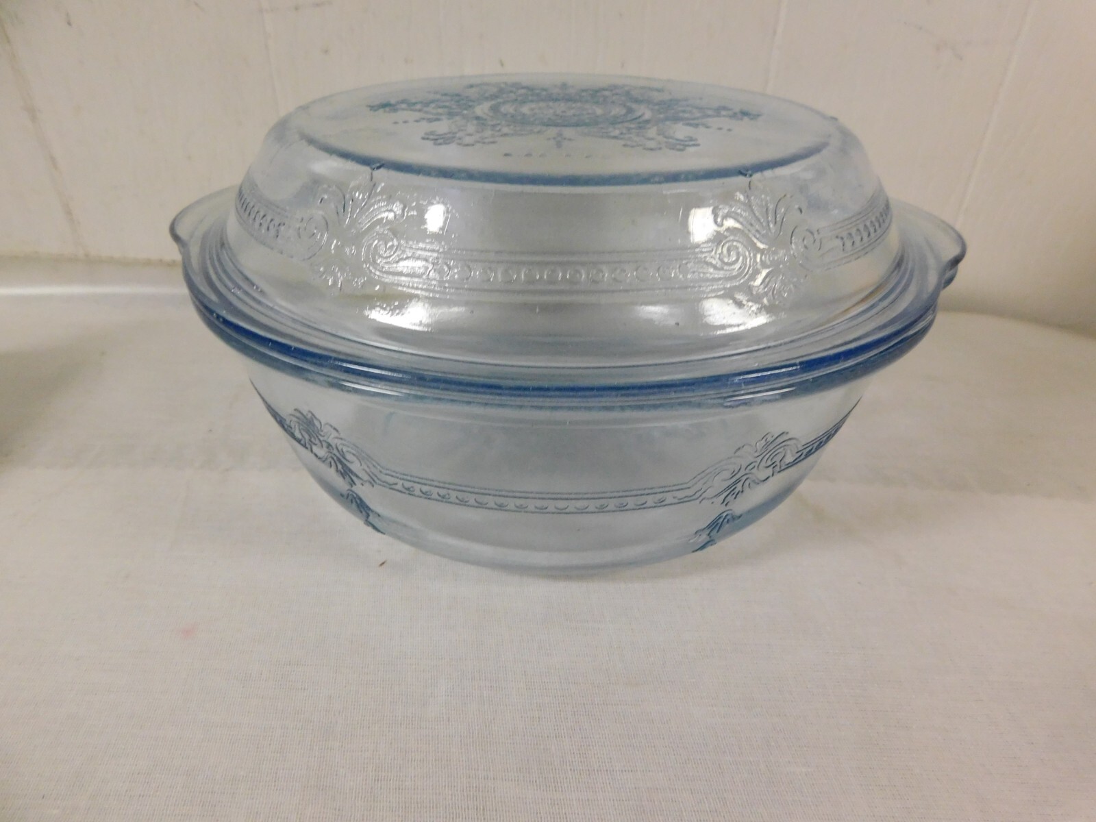 Fire King Philbe Casserole Set Sapphire Blue Handled Baker & Lid